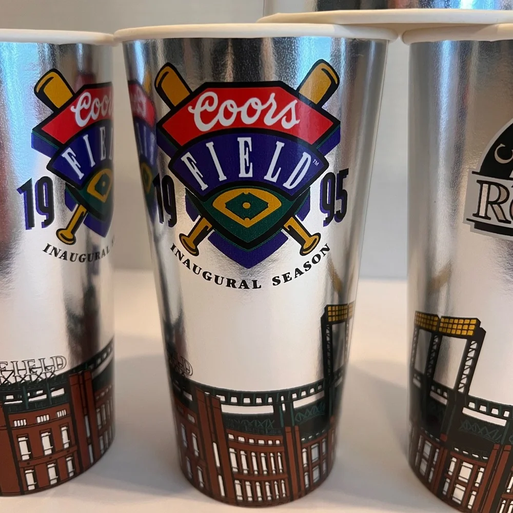 Inaugural 1995 Coors Field Paper Cups Printed 30 Years ago Golden, Colorado 5qty